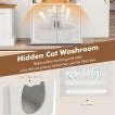 2-in-1 Hidden Cat Litter Box Enclosure with 3 Open Shelves