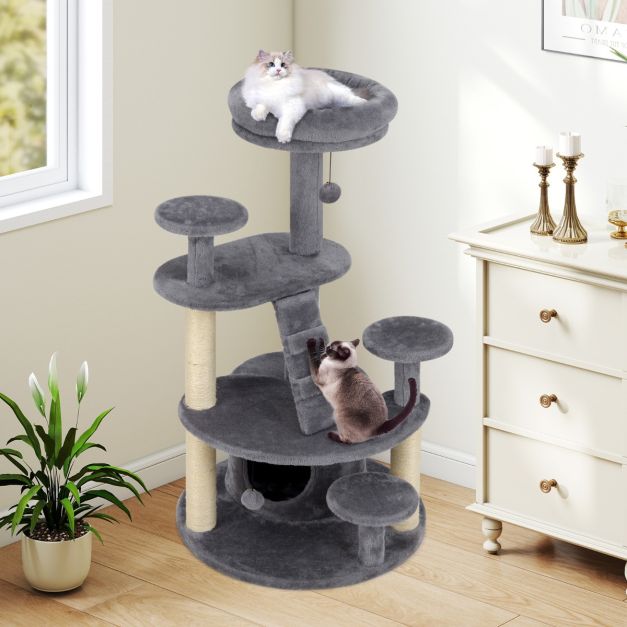 Multi-level Kitty Tower with Padded Perch and Scratching Posts