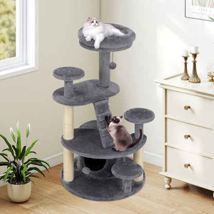 Multi-level Kitty Tower with Padded Perch and Scratching Posts